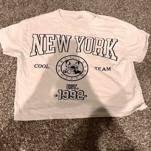 Zara Cream Graphic T-Shirt